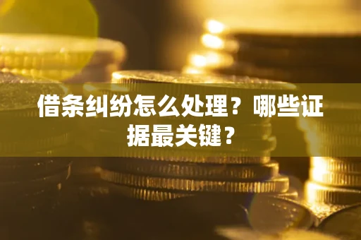 北京借条纠纷怎么处理？哪些证据最关键？
