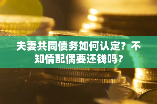 北京夫妻共同债务如何认定？不知情配偶要还钱吗？